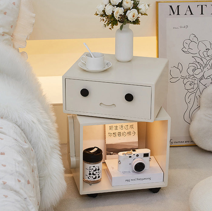 Contemporary Solid Wood 2-Storage Side Table