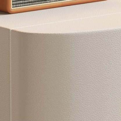 Contemporary Wood Leather Rounded 2-Drawer Nightstand — Gray