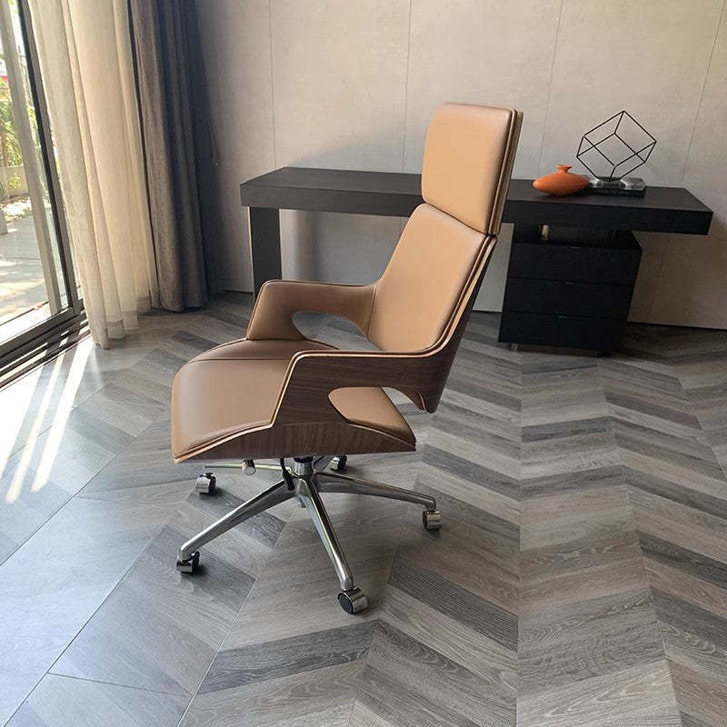 Nordic Leather Steel Adjustable Desk Chair
