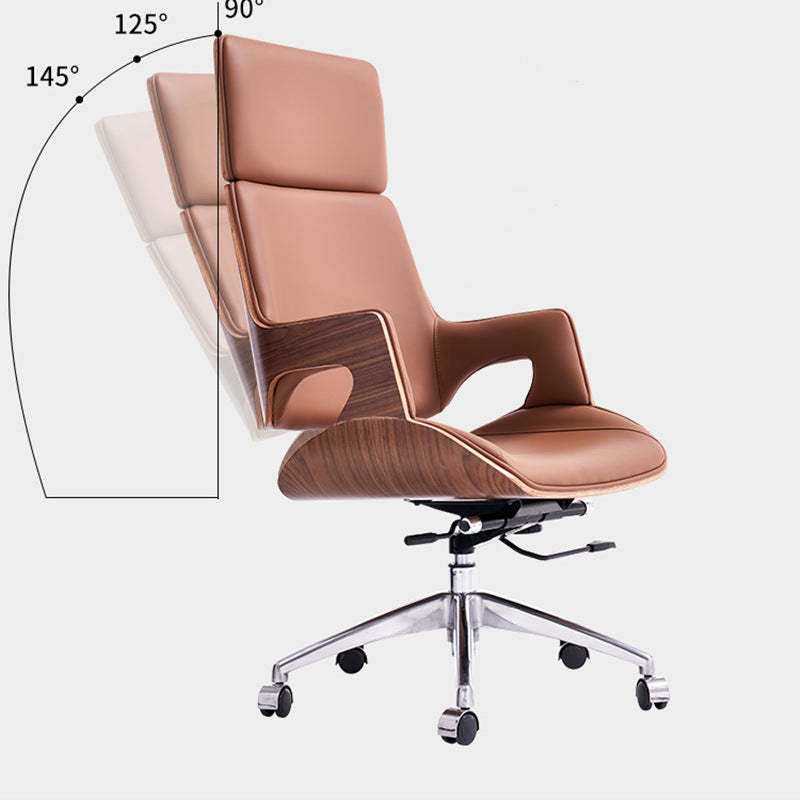 Nordic Leather Steel Adjustable Desk Chair