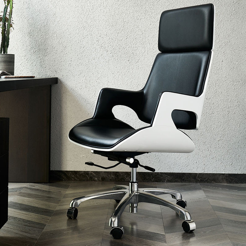 Nordic Leather Steel Adjustable Desk Chair