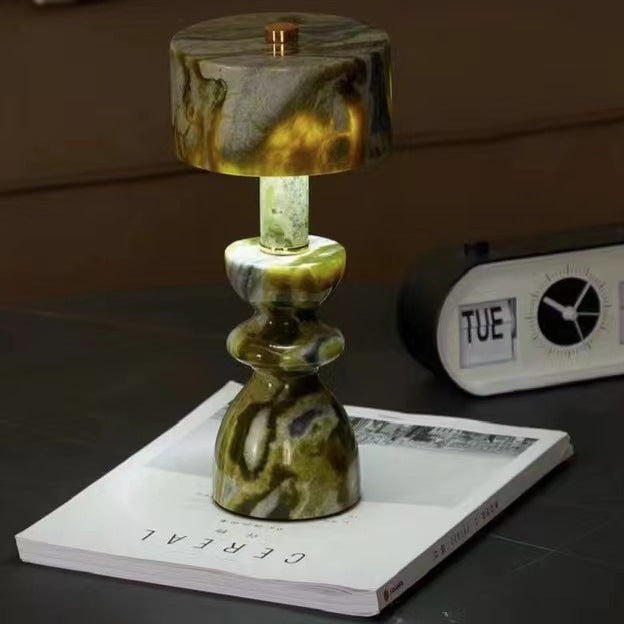 Minimalist Aluminum Marble USB LED Table Lamp