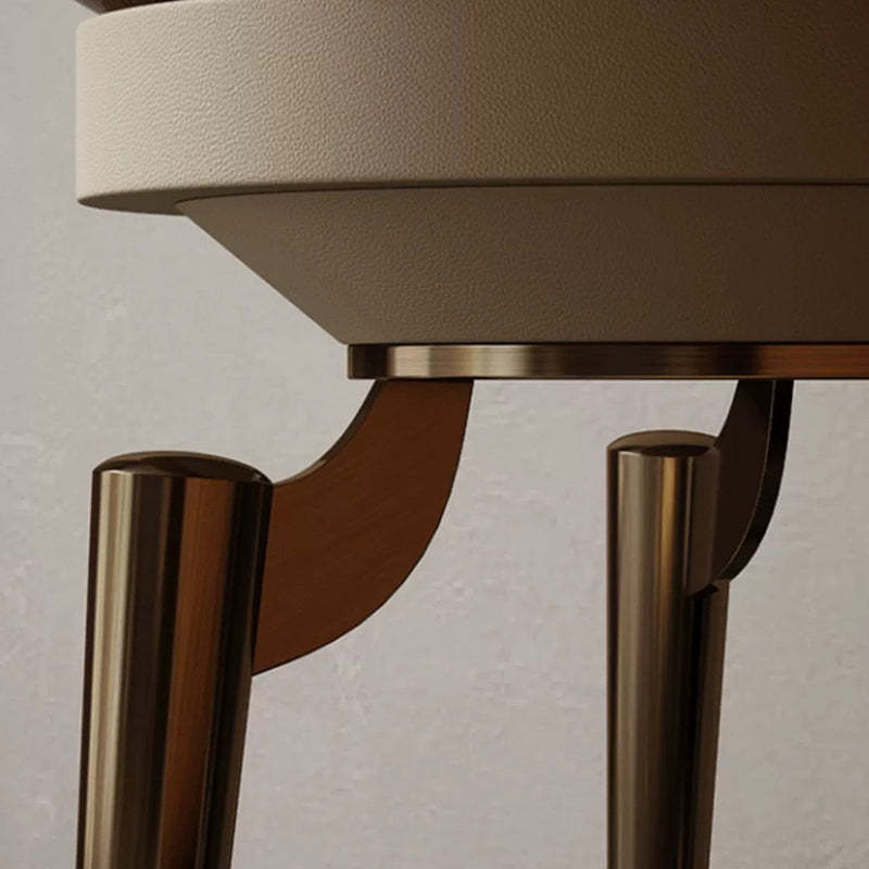 Nordic Clover Brass Walnut Wood Round Coffee Table