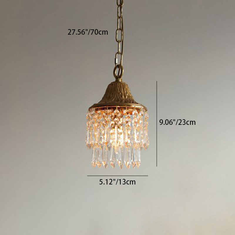 Contemporary Luxury Teardrop Crystal Iron Pendant Light