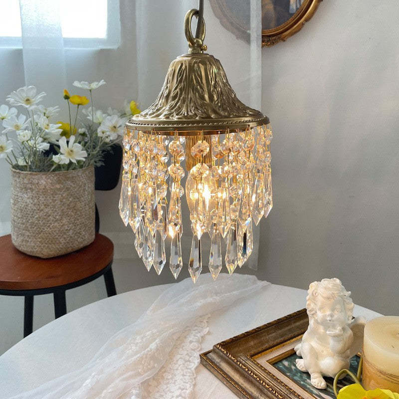 Contemporary Luxury Teardrop Crystal Iron Pendant Light
