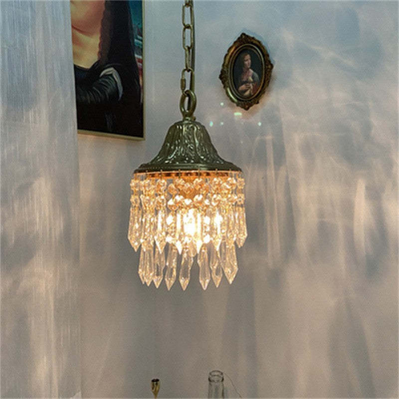 Contemporary Luxury Teardrop Crystal Iron Pendant Light