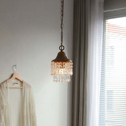 Contemporary Luxury Teardrop Crystal Iron Pendant Light