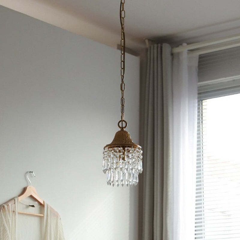 Contemporary Luxury Teardrop Crystal Iron Pendant Light