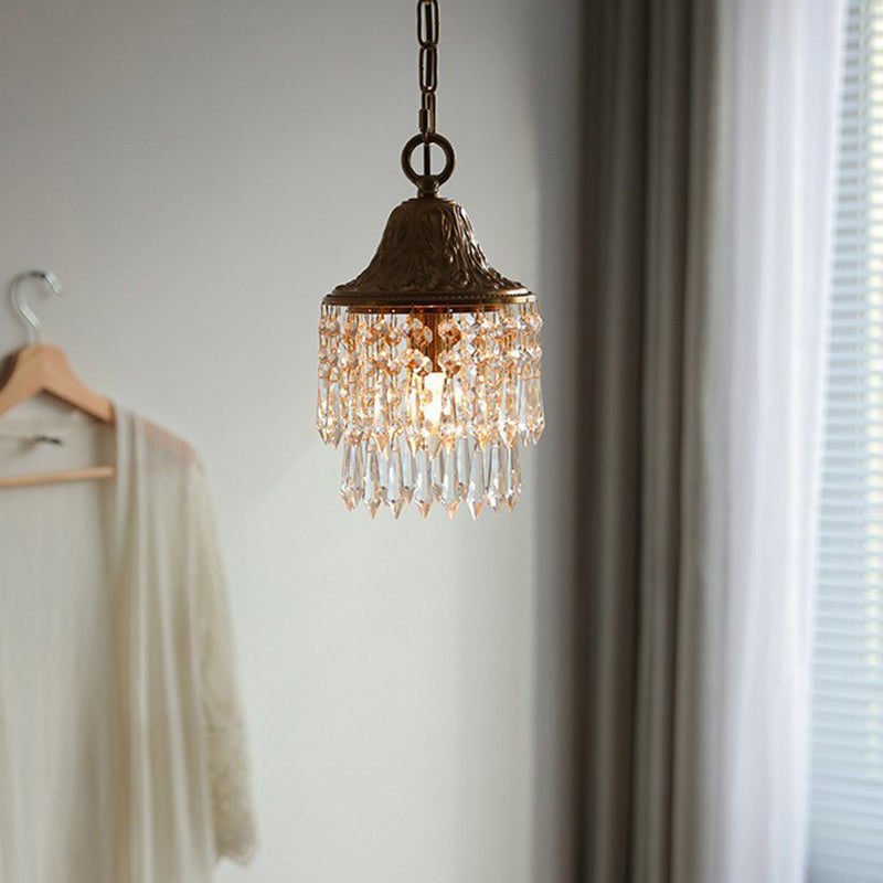 Contemporary Luxury Teardrop Crystal Iron Pendant Light
