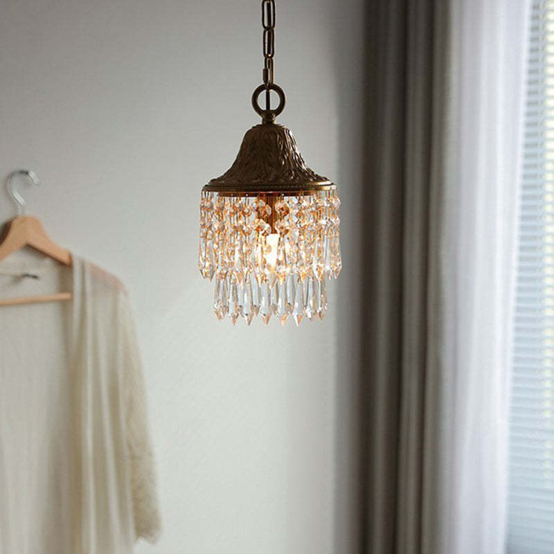 Contemporary Luxury Teardrop Crystal Iron Pendant Light