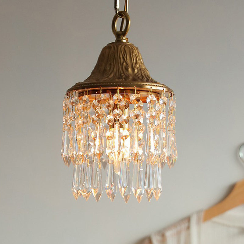 Contemporary Luxury Teardrop Crystal Iron Pendant Light