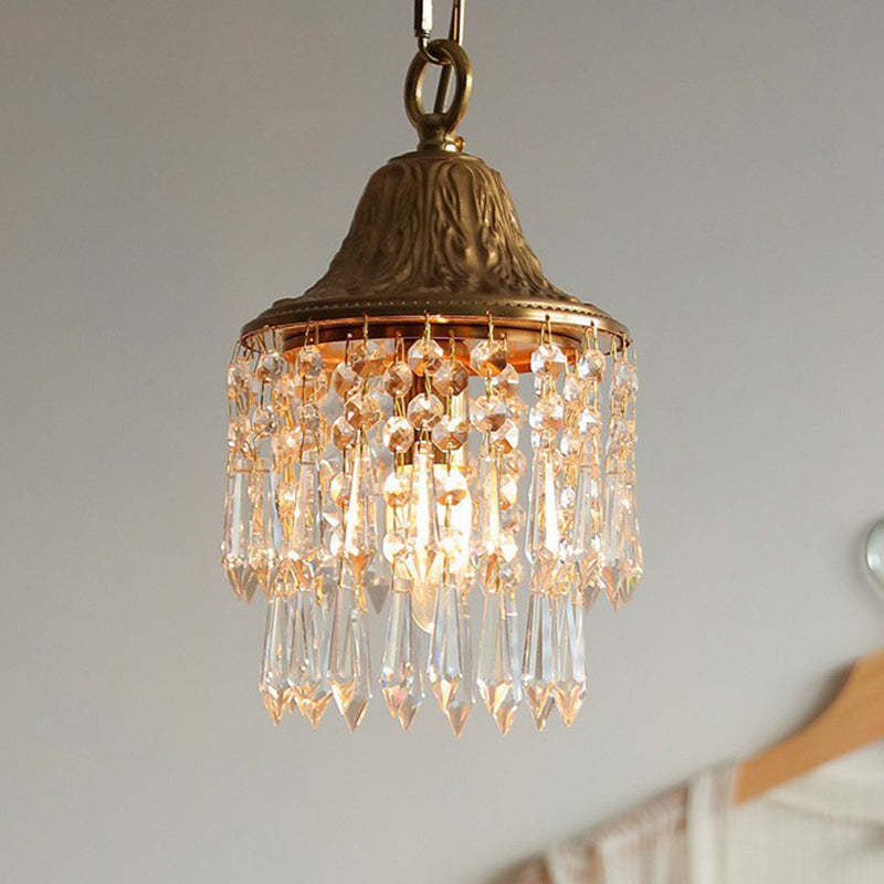 Contemporary Luxury Teardrop Crystal Iron Pendant Light