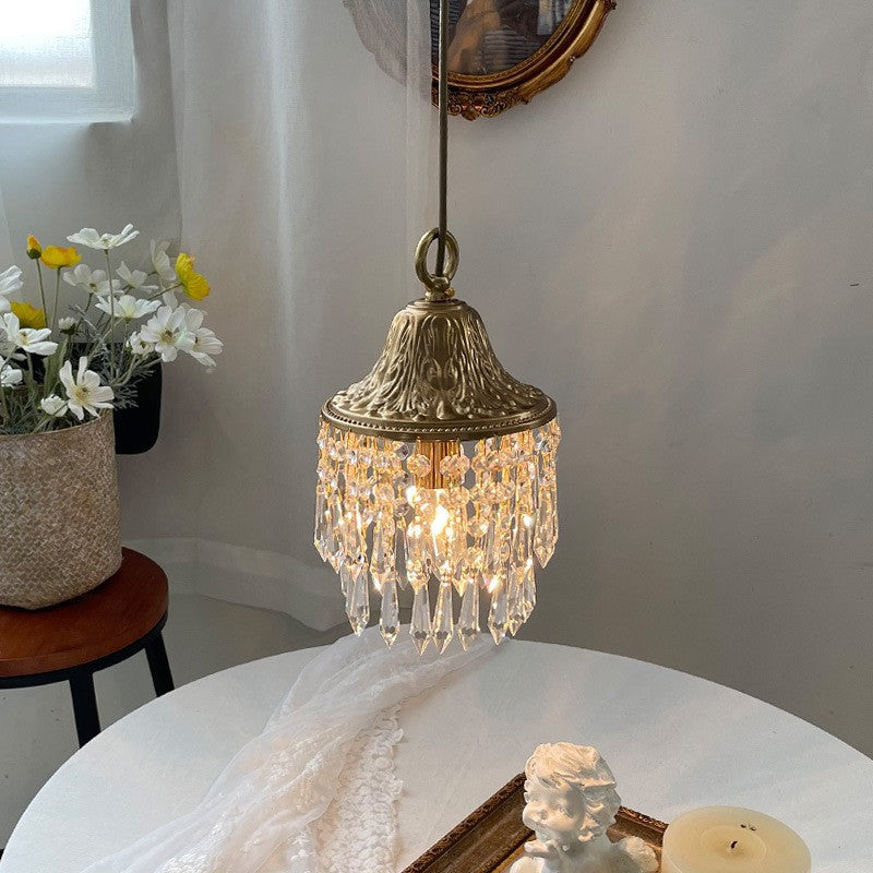 Contemporary Luxury Teardrop Crystal Iron Pendant Light