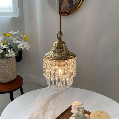 Contemporary Luxury Teardrop Crystal Iron Pendant Light