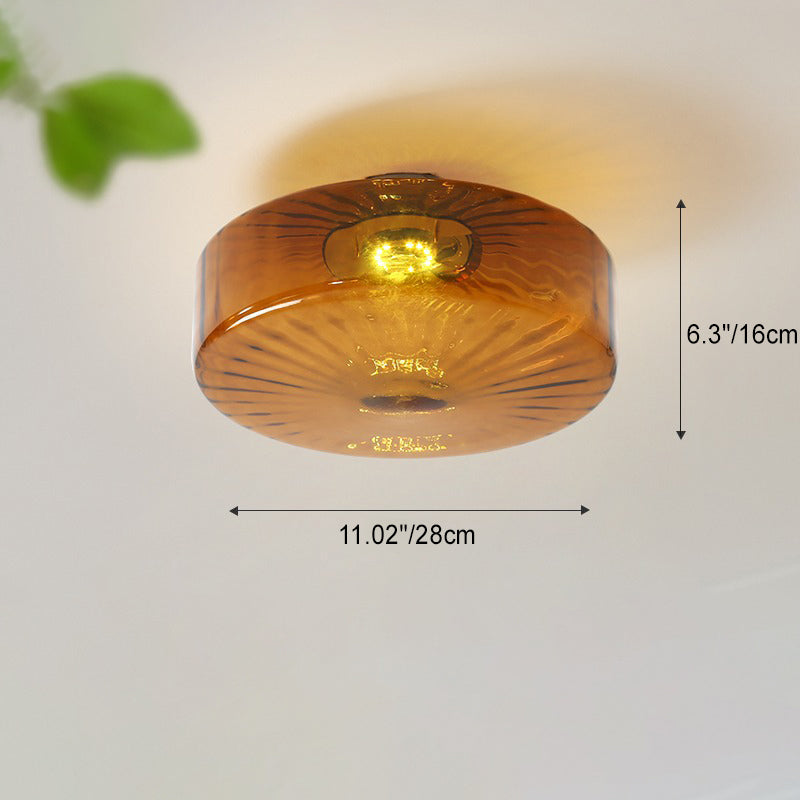 Scandinavian Round Iron Glass LED Ceiling Light