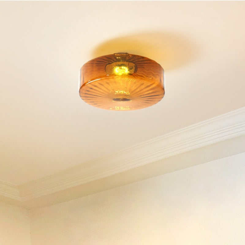 Traditional Rustic Iron Glass LED Ceiling Light — White Light (5000K) / 110V-120V For US/CA