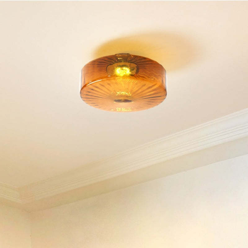 Traditional Rustic Iron Glass LED Ceiling Light — White Light (5000K) / 110V-120V For US/CA