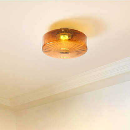 Traditional Rustic Iron Glass LED Ceiling Light — White Light (5000K) / 110V-120V For US/CA