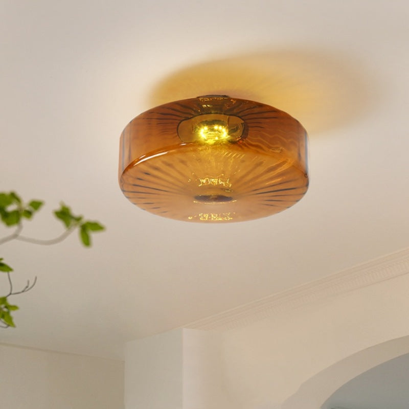 Traditional Rustic Iron Glass LED Ceiling Light — White Light (5000K) / 220V-240V For UK/AU