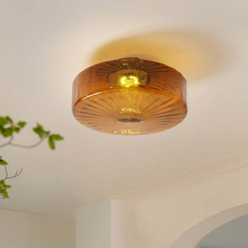 Scandinavian Round Iron Glass LED Ceiling Light