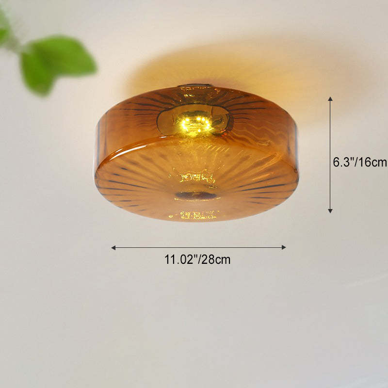 Scandinavian Round Iron Glass LED Ceiling Light