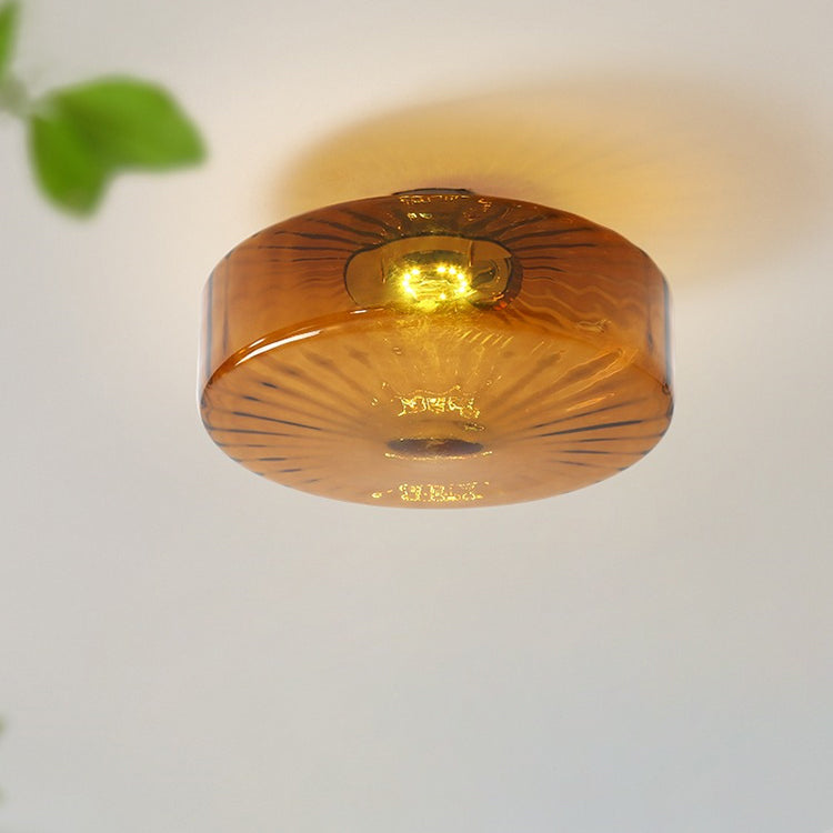 Scandinavian Round Iron Glass LED Ceiling Light