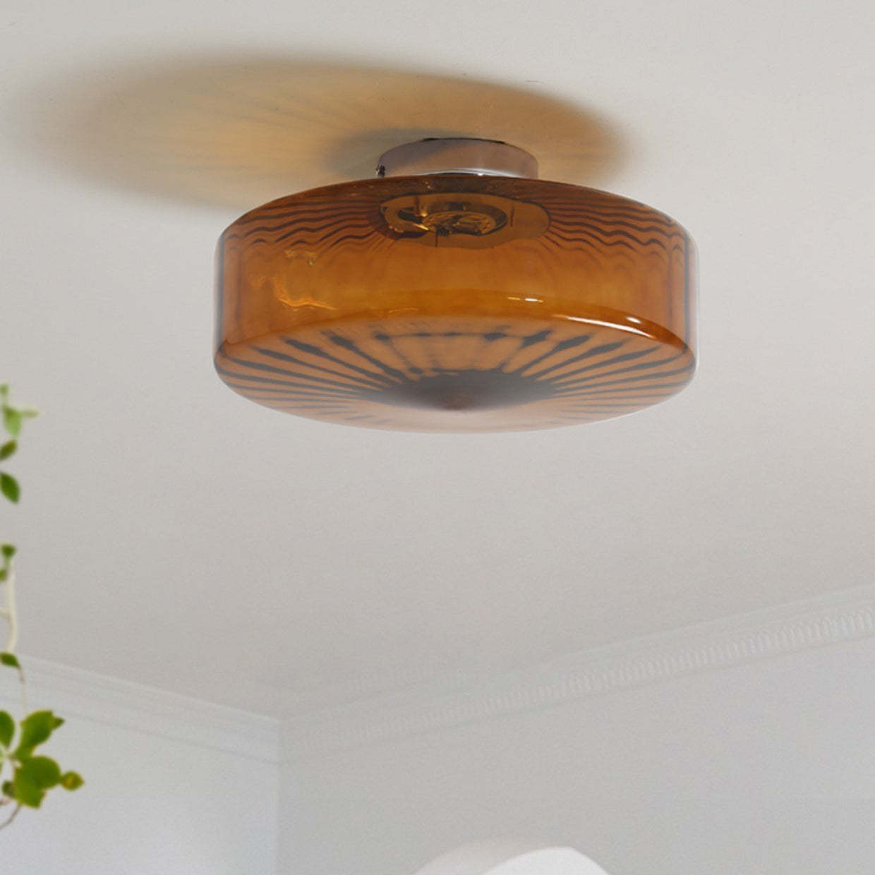Scandinavian Round Iron Glass LED Ceiling Light