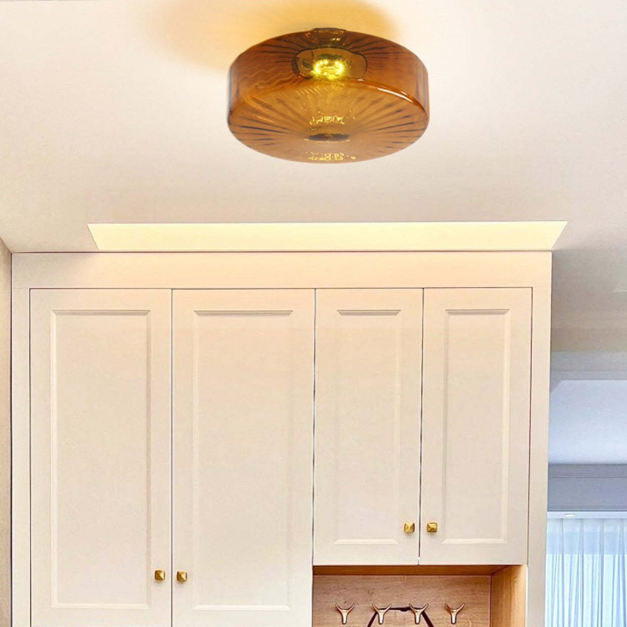 Scandinavian Round Iron Glass LED Ceiling Light