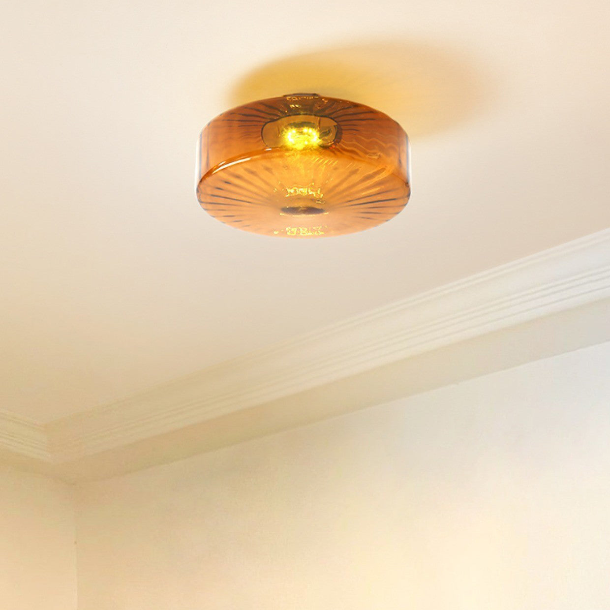 Scandinavian Round Iron Glass LED Ceiling Light