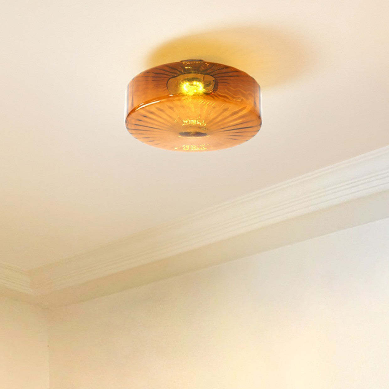 Scandinavian Round Iron Glass LED Ceiling Light