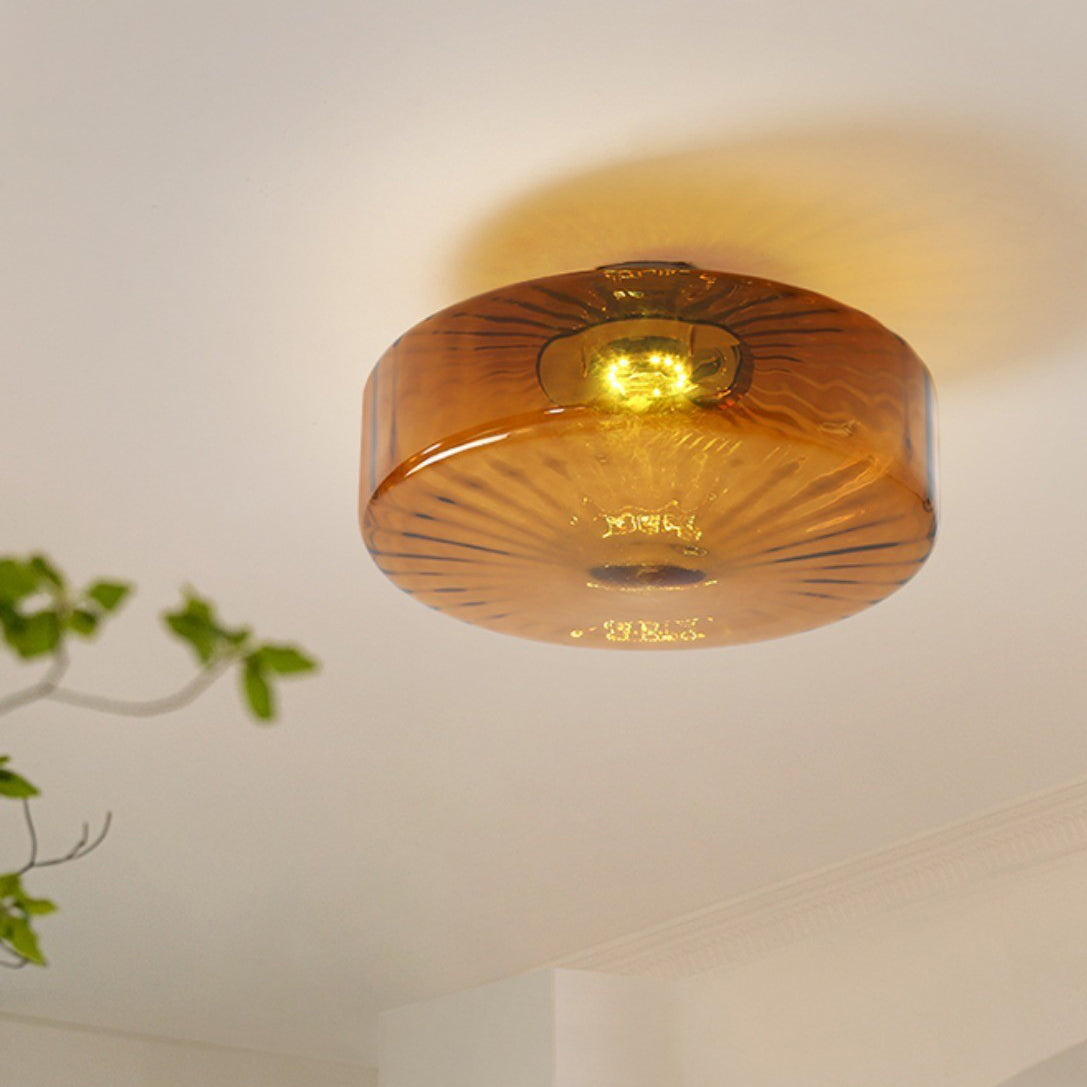Scandinavian Round Iron Glass LED Ceiling Light