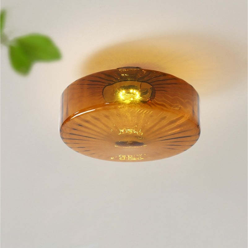 Scandinavian Round Iron Glass LED Ceiling Light