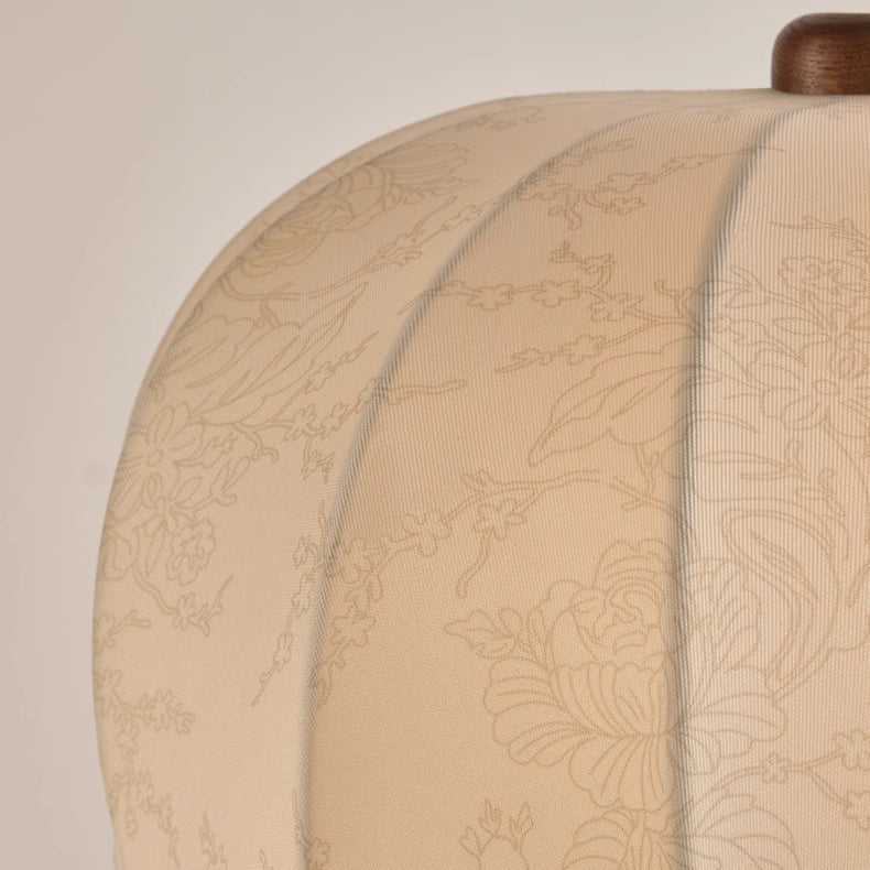 French Dome Wood Iron Fabric Lamp