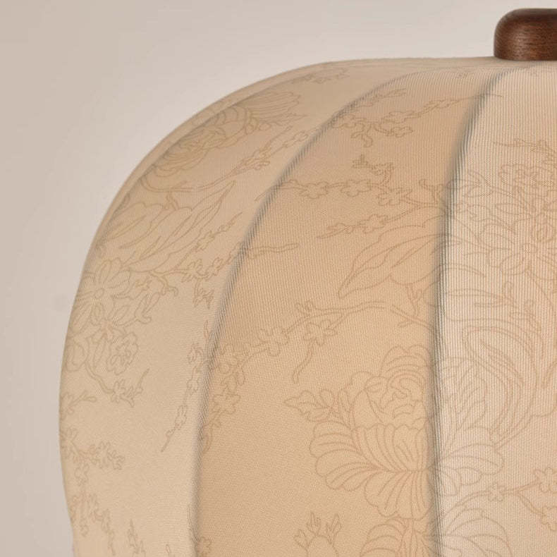 French Dome Wood Iron Fabric Lamp