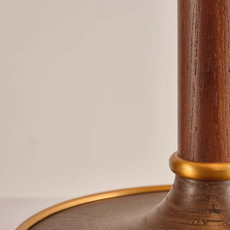 French Dome Wood Iron Fabric Lamp