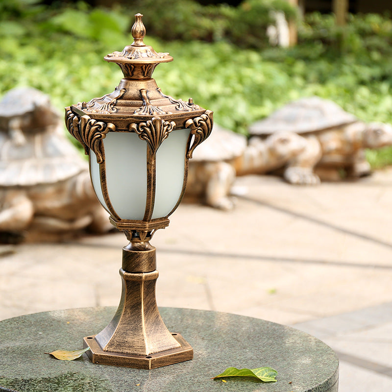 European Column Aluminum Glass Post Landscape Light