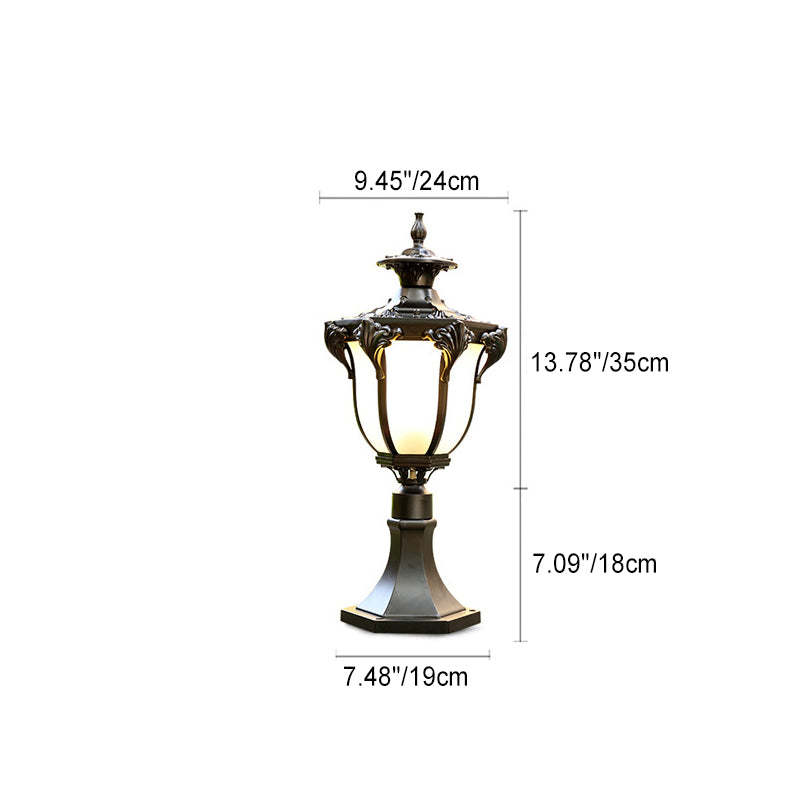 European Column Aluminum Glass Post Landscape Light