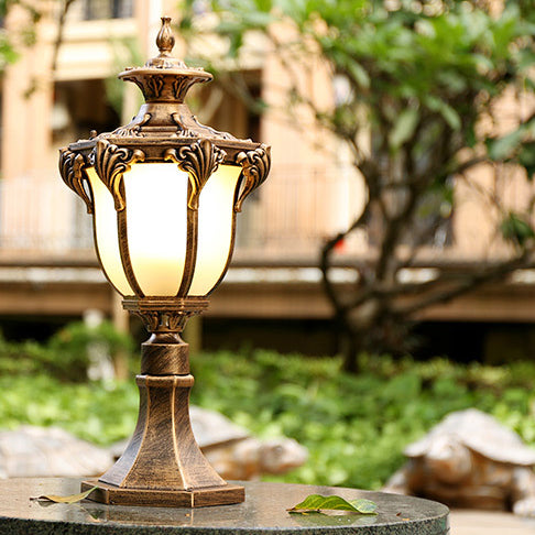 European Column Aluminum Glass Post Landscape Light