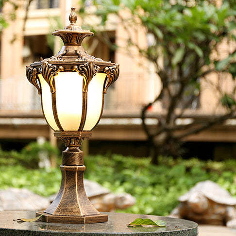 European Column Aluminum Glass Post Landscape Light