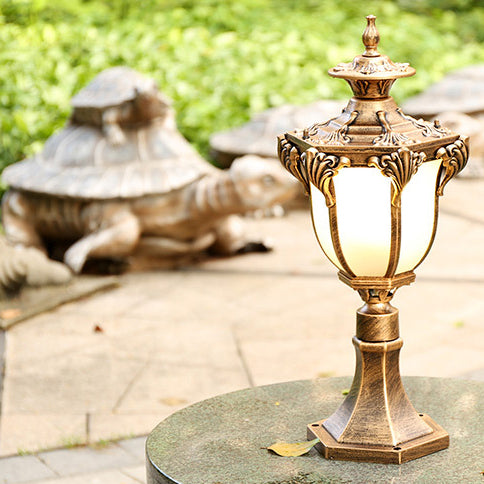 European Column Aluminum Glass Post Landscape Light
