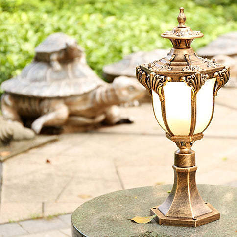 European Column Aluminum Glass Post Landscape Light