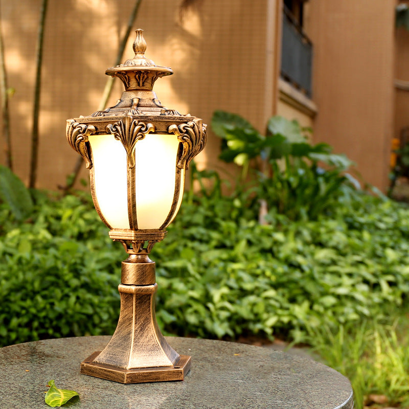 European Column Aluminum Glass Post Landscape Light