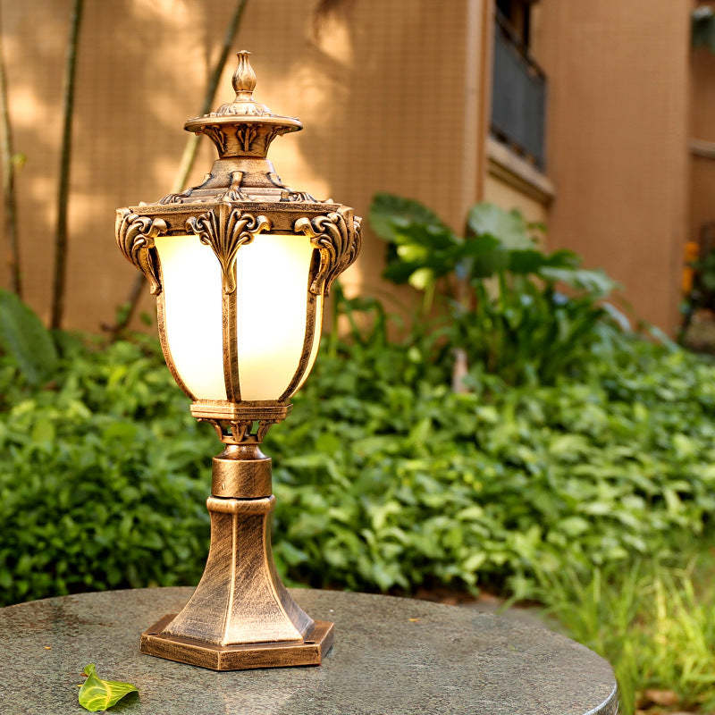 European Column Aluminum Glass Post Landscape Light