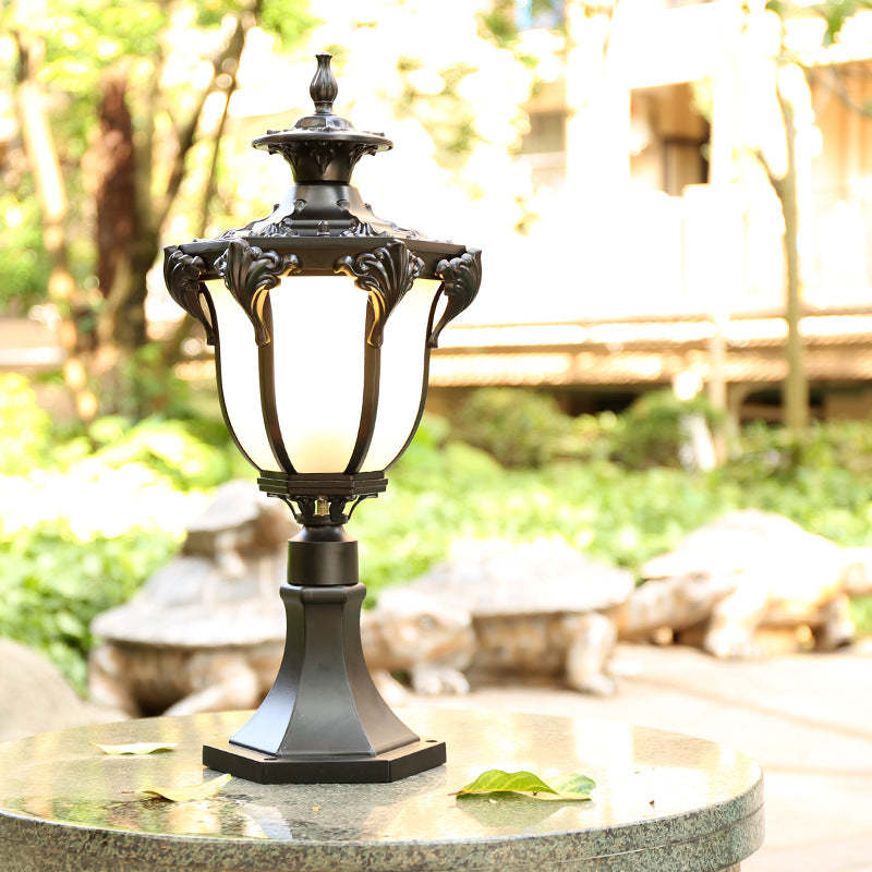 European Column Aluminum Glass Post Landscape Light