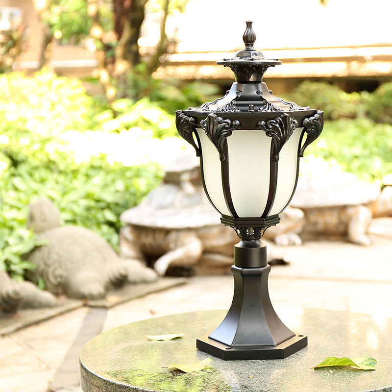 European Column Aluminum Glass Post Landscape Light