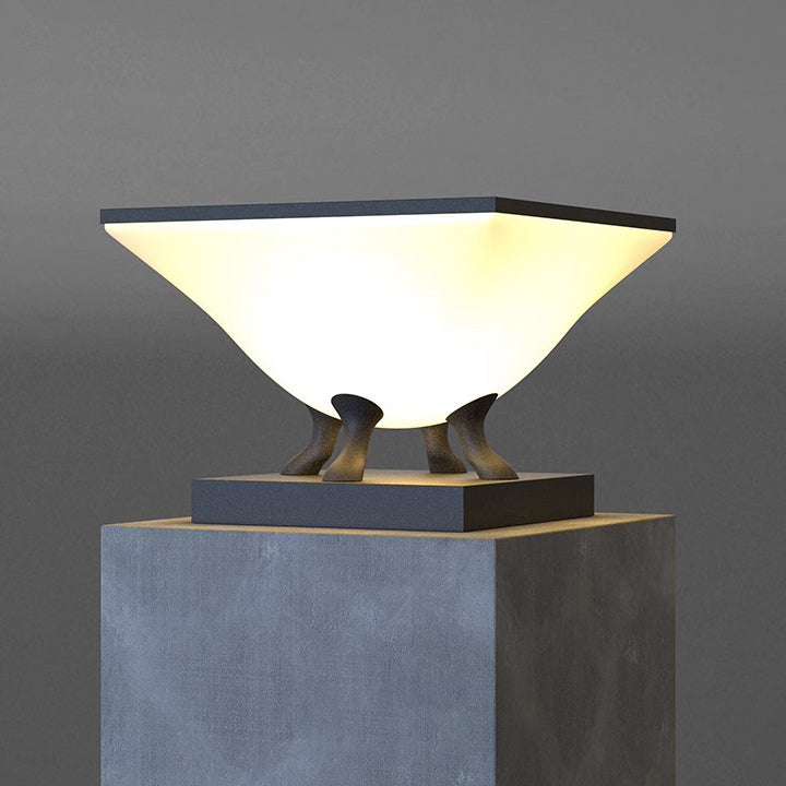 Minimalist Square Acrylic Stainless Steel Solar Post Light