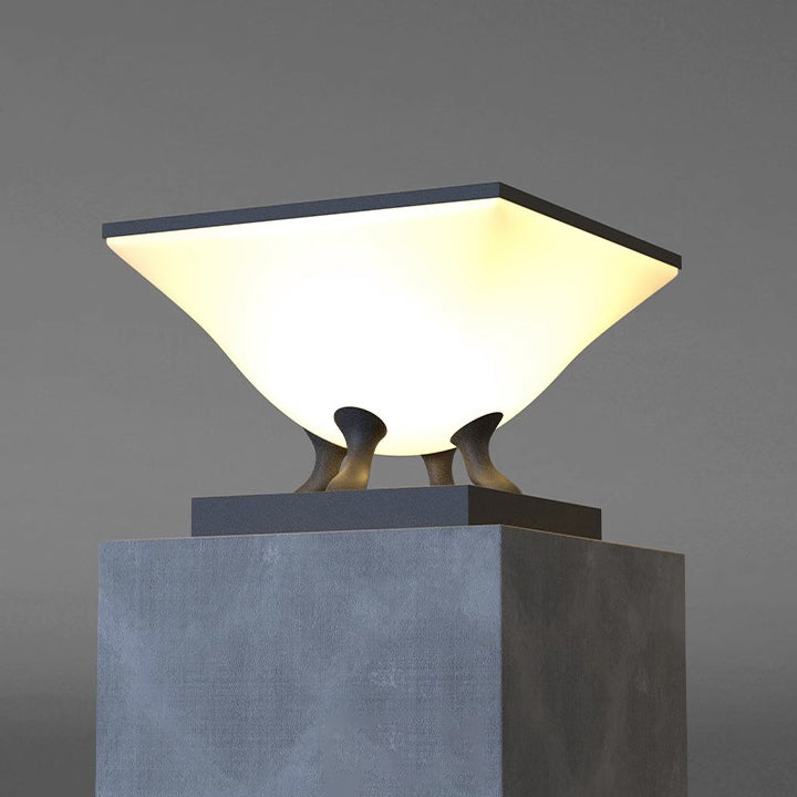 Minimalist Square Acrylic Stainless Steel Solar Post Light
