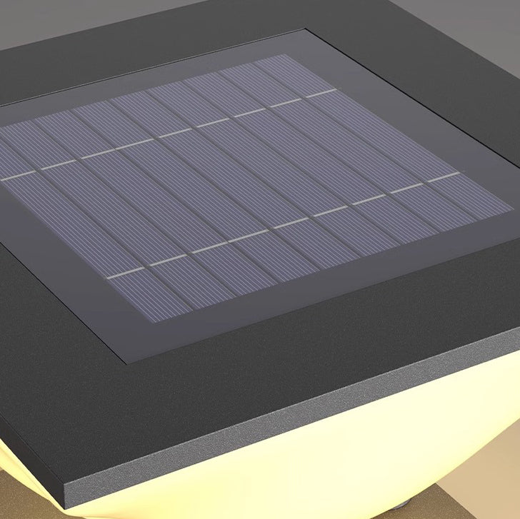 Minimalist Square Acrylic Stainless Steel Solar Post Light