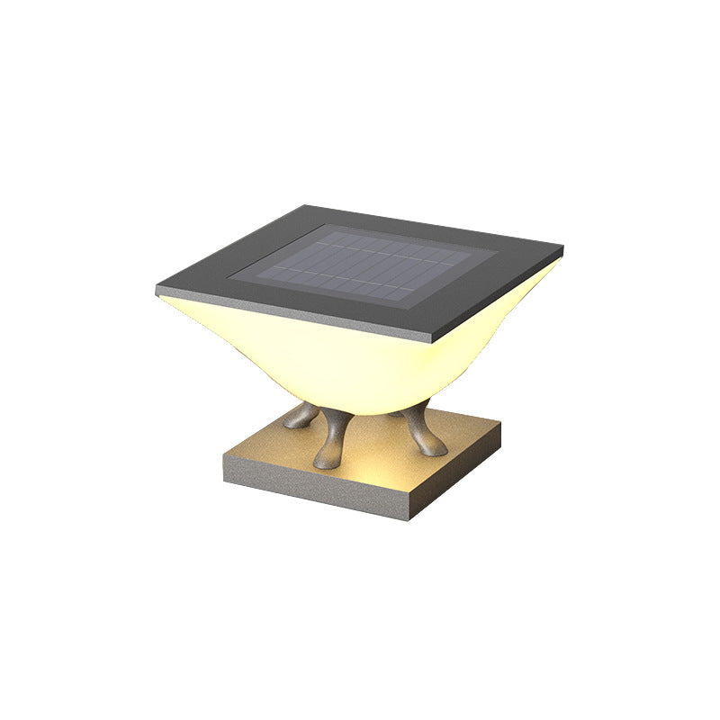 Minimalist Square Acrylic Stainless Steel Solar Post Light