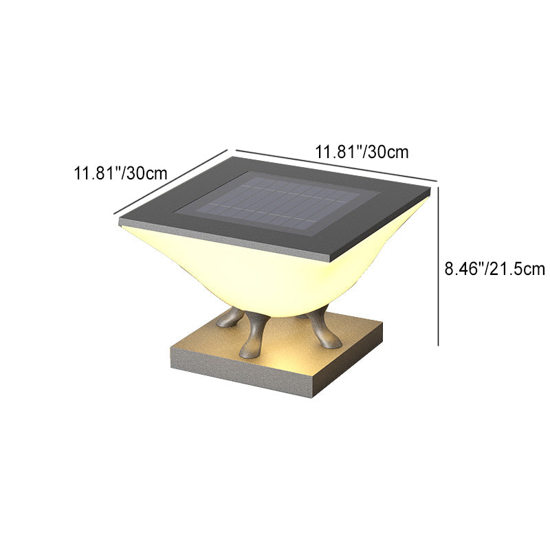 Minimalist Square Acrylic Stainless Steel Solar Post Light